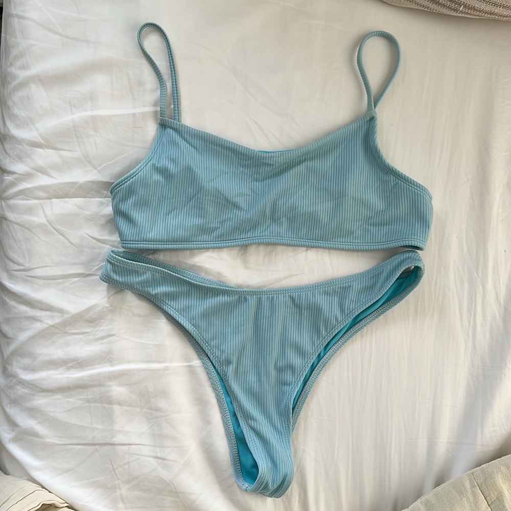 Koana Swim baby blue bikini in size large! Never worn